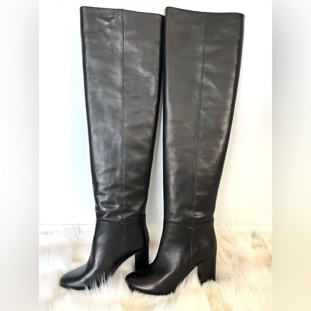 Maje h18 fold over leather boots black.